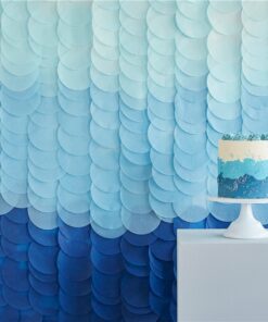 Mix It Up Blue Ombre Tissue Paper Disc Backdrop