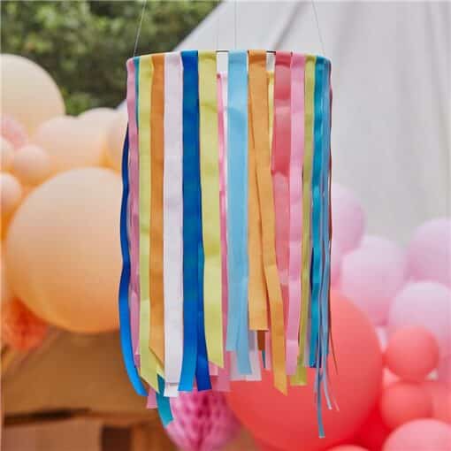 Mix It Up Brights Hanging Ribbon Hoop Decoration