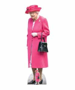 Queen Elizabeth II Pink Lifesize Cardboard Cutout