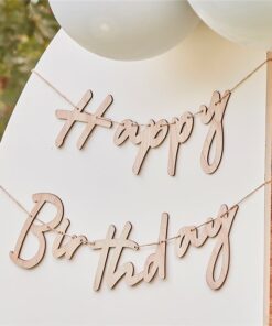 Alternative view of Wooden Happy Birthday Bunting
