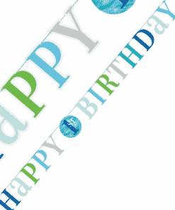 Blue Dots 1st Birthday Banner