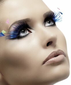 Blue Feather Eyelashes