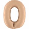 Big Number 0 Nude Beige Foil Balloon