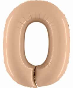 Big Number 0 Nude Beige Foil Balloon