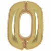 Number 0 White Gold Foil Balloon