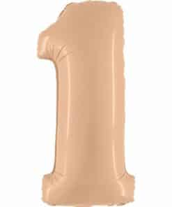 Big Number 1 Nude Beige Foil Balloon
