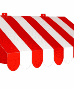 Alternative view of 3D Red and White Awning Card Wall Decoration - 63cm
