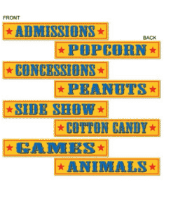 Circus Sign Card Cutouts