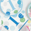 Blue Dots 1st Birthday Paper Plates