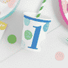 Blue Dots 1st Birthday Paper Cup