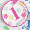 Pink Dots 1st Birthday Paper Plates