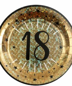 Sparkling Gold 18th Paper Plates