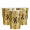 Sparkling Gold 30th Paper Cups