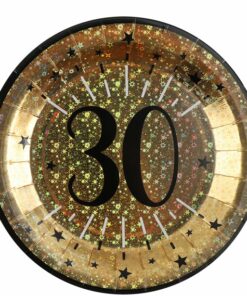 Sparkling Gold 30th Paper Plates