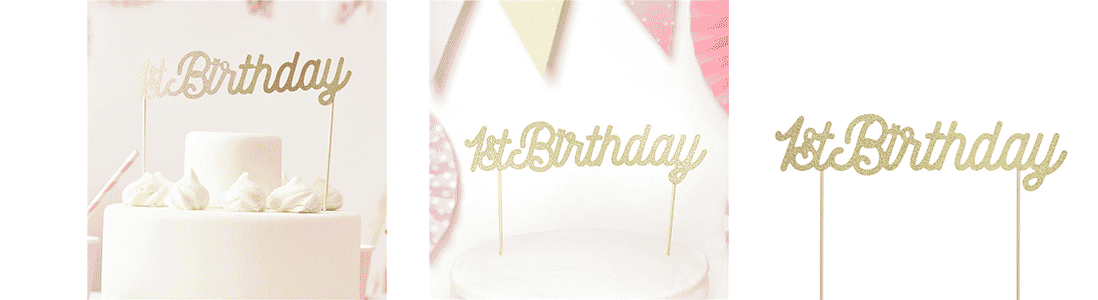 Gold '1st Birthday' Cake Topper