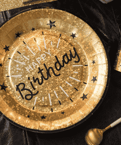 Sparkling Gold & Black Birthday Decorations