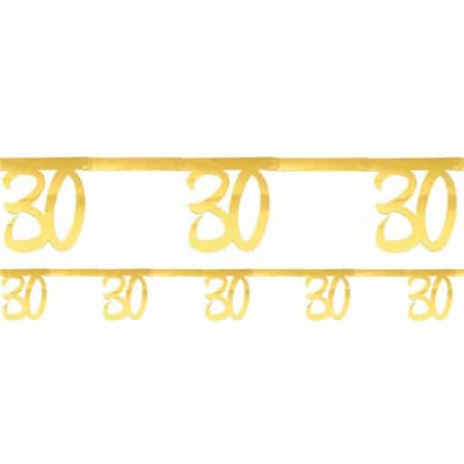 White & Gold Sparkle 30th Bunting