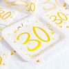 White & Gold Sparkle 30th plates