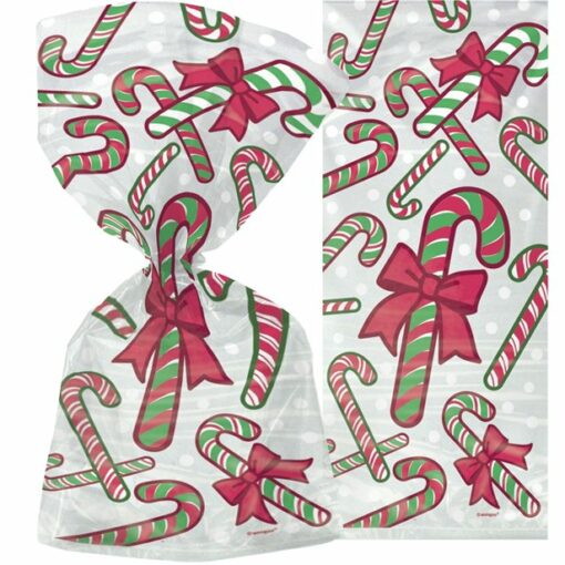 Candy Cane Christmas Cello Bags