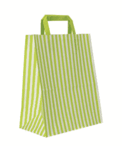 Lime Green Stripe Paper Gift Bags