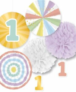 Pastel Rainbow 1st Birthday Decoration Kit