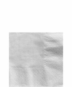 Silver Paper Beverage Napkins - 25cm