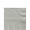 Silver Paper Beverage Napkins