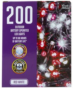 200 Red and White Outdoor LED Lights