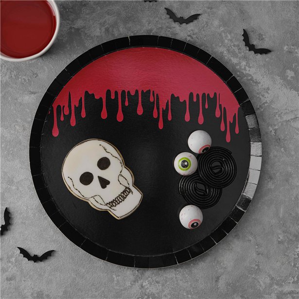 Bloody Paper Plates, Cups & Napkins Halloween Bloody Theme