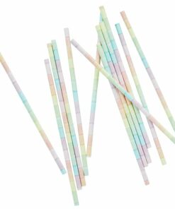 Alternative view of Eco Pastel Rainbow Paper Straws (Pk 20)