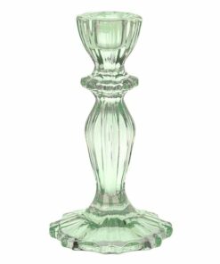 Green Glass Candle Holder