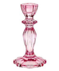 Pink Glass Candle Holder