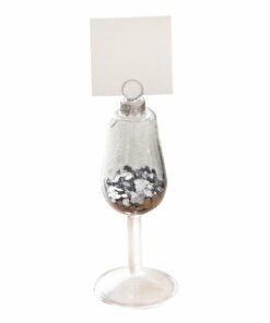 Alternative view of Silver Glitter Filled Wine Glass Place Card Holders (Pk $)