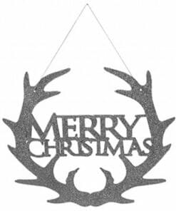 Silver Merry Christmas Hanging Sign