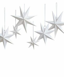 Alternative view of White Paper Hanging Stars x 6