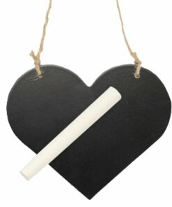 Wooden Heart Shaped Blackboard with chalk - 11.5cm