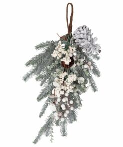 Alternative view of Green and White Foliage Door Swag