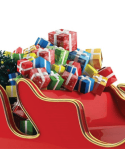 Alternative view of Christmas Santa Sleigh with Presents Lifesize Cardboard Cut-out - 1.60m - FREE Desktop Cut-out- Next Day Delivery Available