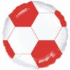 Football Red & White Foil Balloon