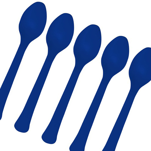 Dark Blue Reusable Plastic Spoons, Eco Friendly Spoons