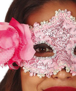Pink Mask with Flowers