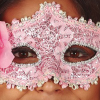 Pink Mask with Flowers