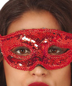 Red Glitter Masquerade Mask