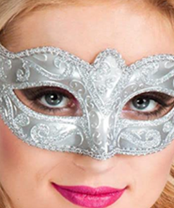 Silver Glitter Mask