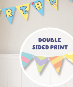 Bluey Party Happy Birthday Flag Banner