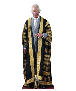 Alternative view of King Charles III Lifesize Cardboard Prop 1.8m – FREE Mini Tabletop Prop  - Next Day Delivery Available