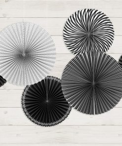 Black & White Paper Fan Decorations