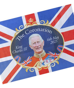 King Charles Coronation Fabric Flag