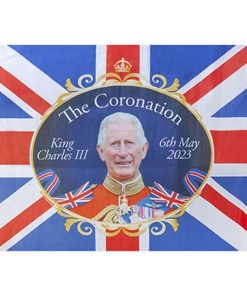 King Charles Coronation Fabric Flag