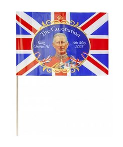 King Charles III Coronation Plastic Waving Flag